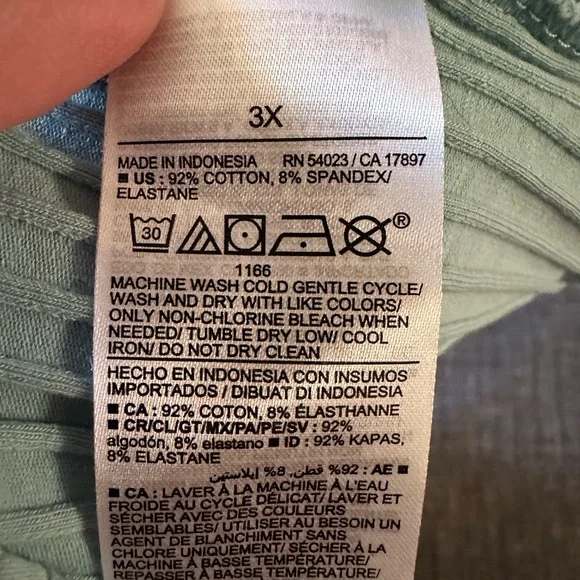 🍉 Old Navy crop cami ribbed light green 3X EUC lettuce hem - Picture 4 of 4